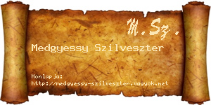 Medgyessy Szilveszter névjegykártya